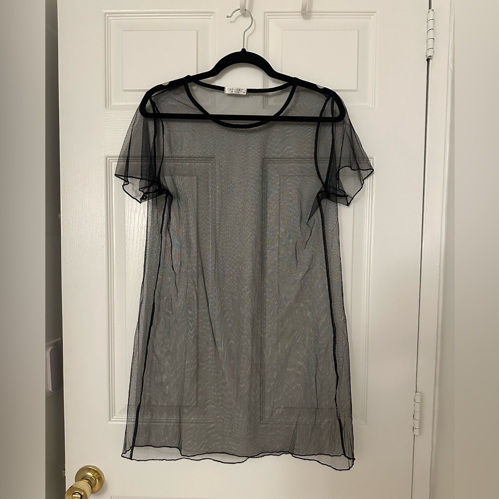 Sheer Black Mesh Dress